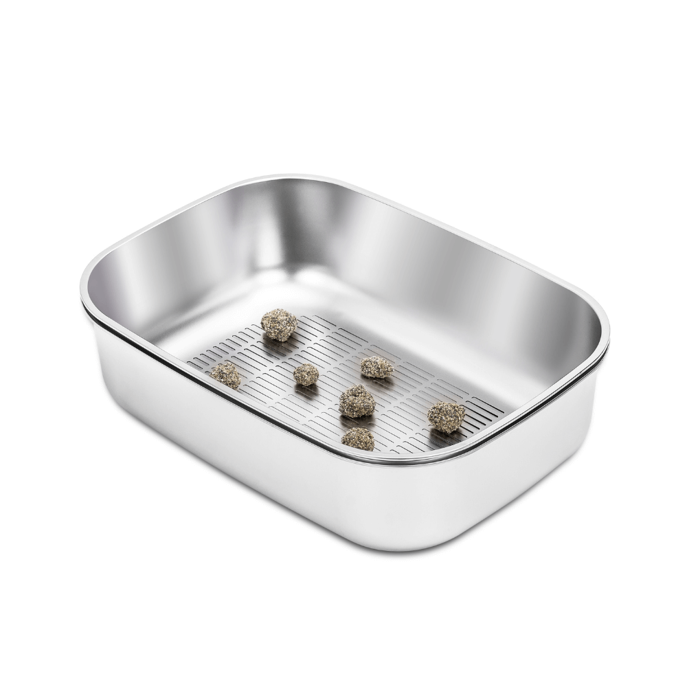 XL Full Enclosed Stainless Steel Sifting Litter Box for Regular Clumping Litter