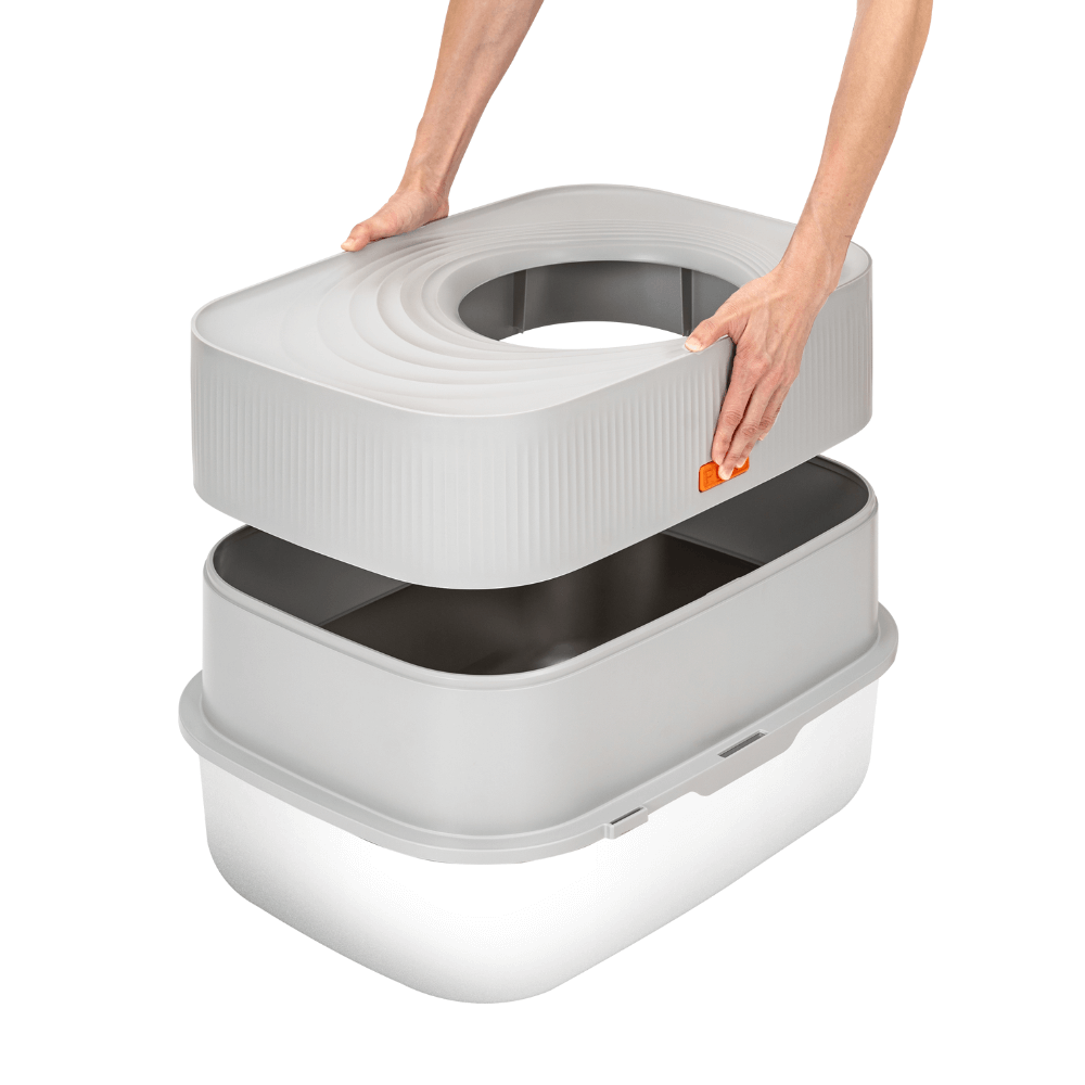 XL Full Enclosed Stainless Steel Sifting Litter Box for Regular Clumping Litter