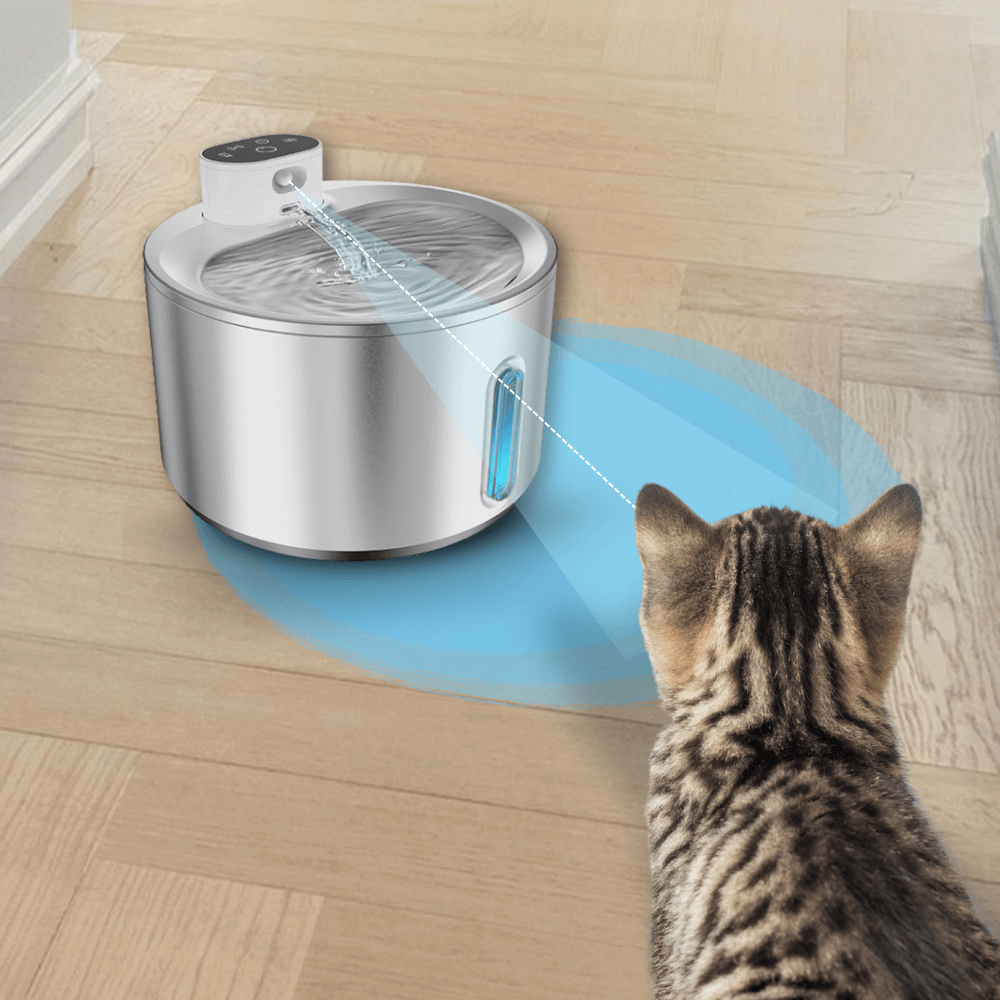 4L Wireless Stainless Steel Pet Water Fountain