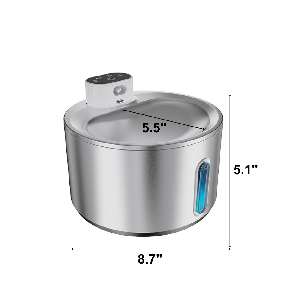 4L Wireless Stainless Steel Pet Water Fountain