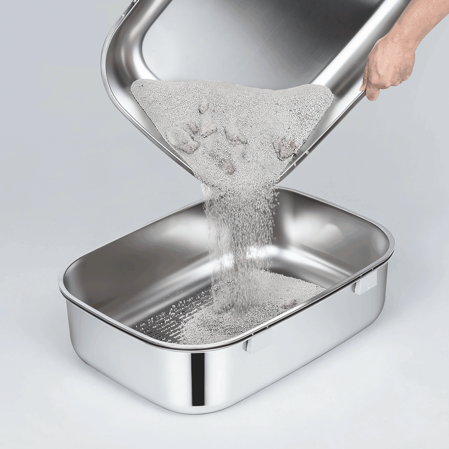 Triple-Tray XL Stainless Steel Sifting Litter Box