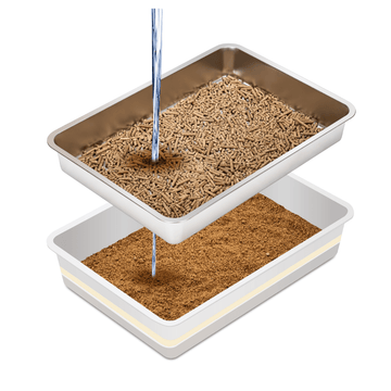 XXL Stainless Steel Sifting Litter Box for Pine Pellet