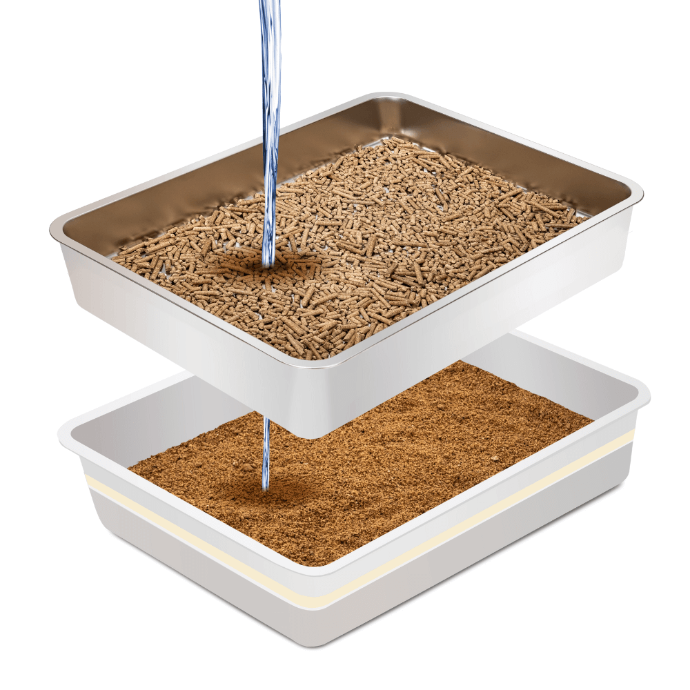 XXL Stainless Steel Sifting Litter Box for Pine Pellet