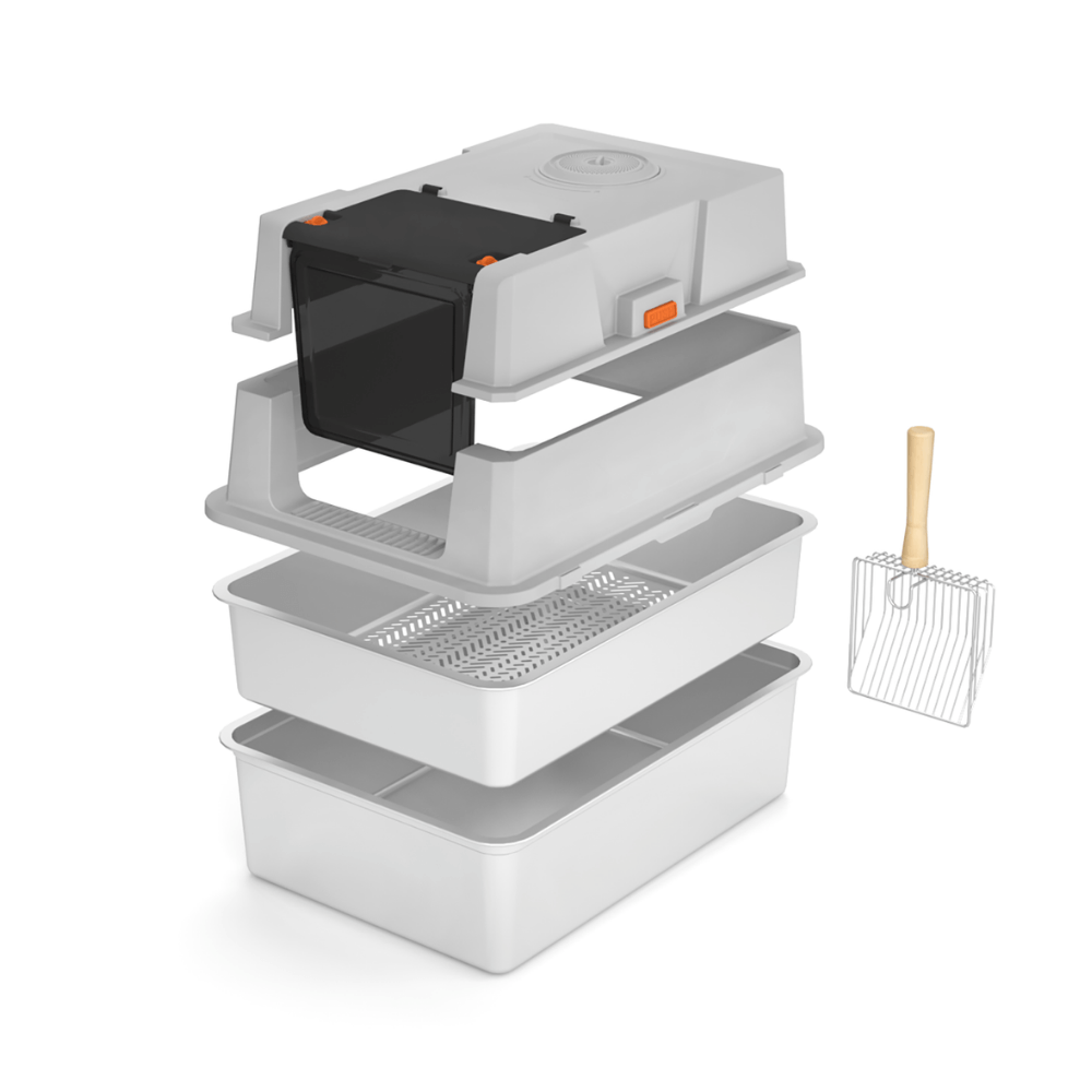 XXL Stainless Steel Sifting Litter Box for Pine Pellet