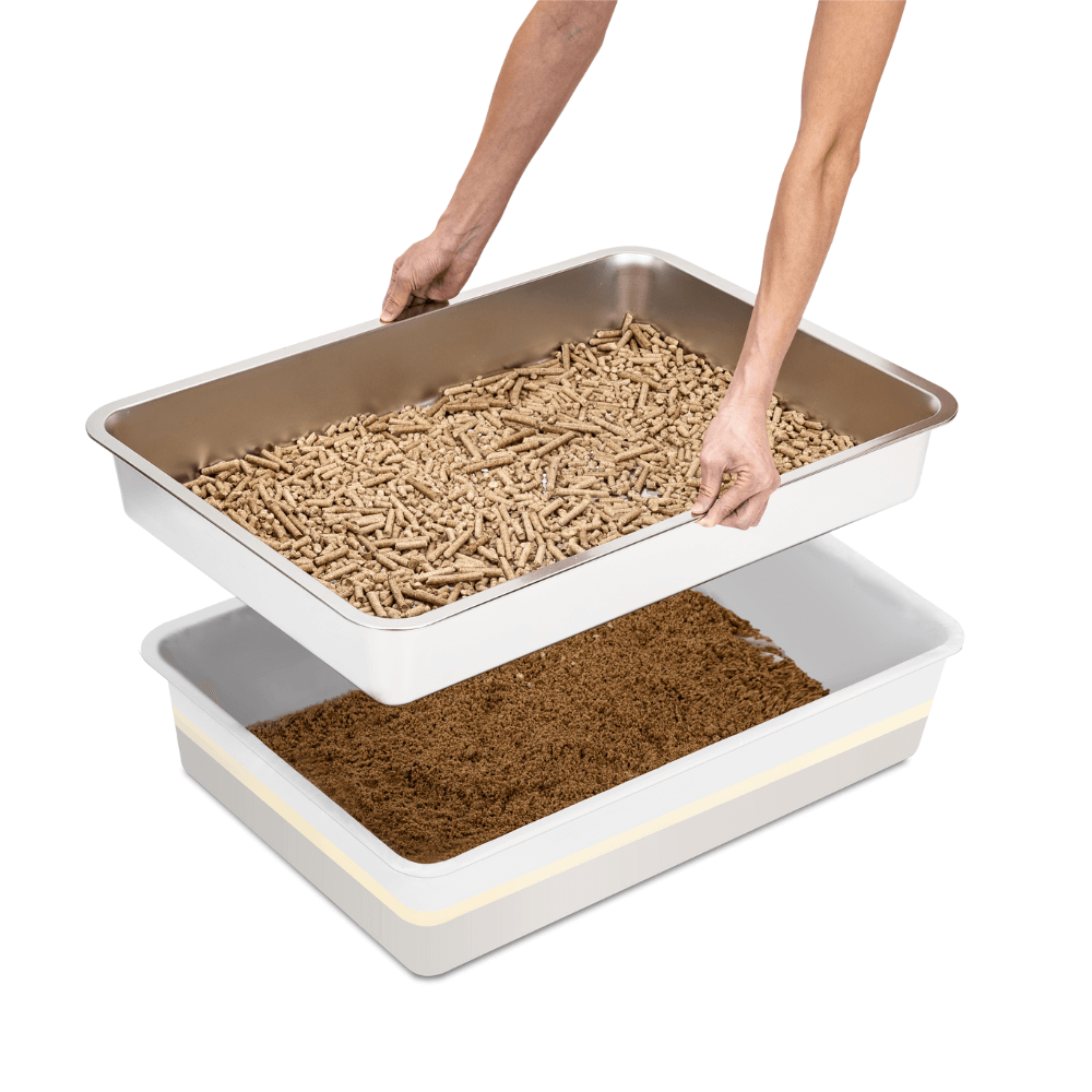 XXL Stainless Steel Sifting Litter Box for Pine Pellet