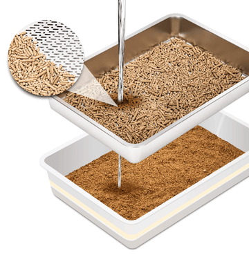 XXL Stainless Steel Sifting Litter Box for Pine Pellet