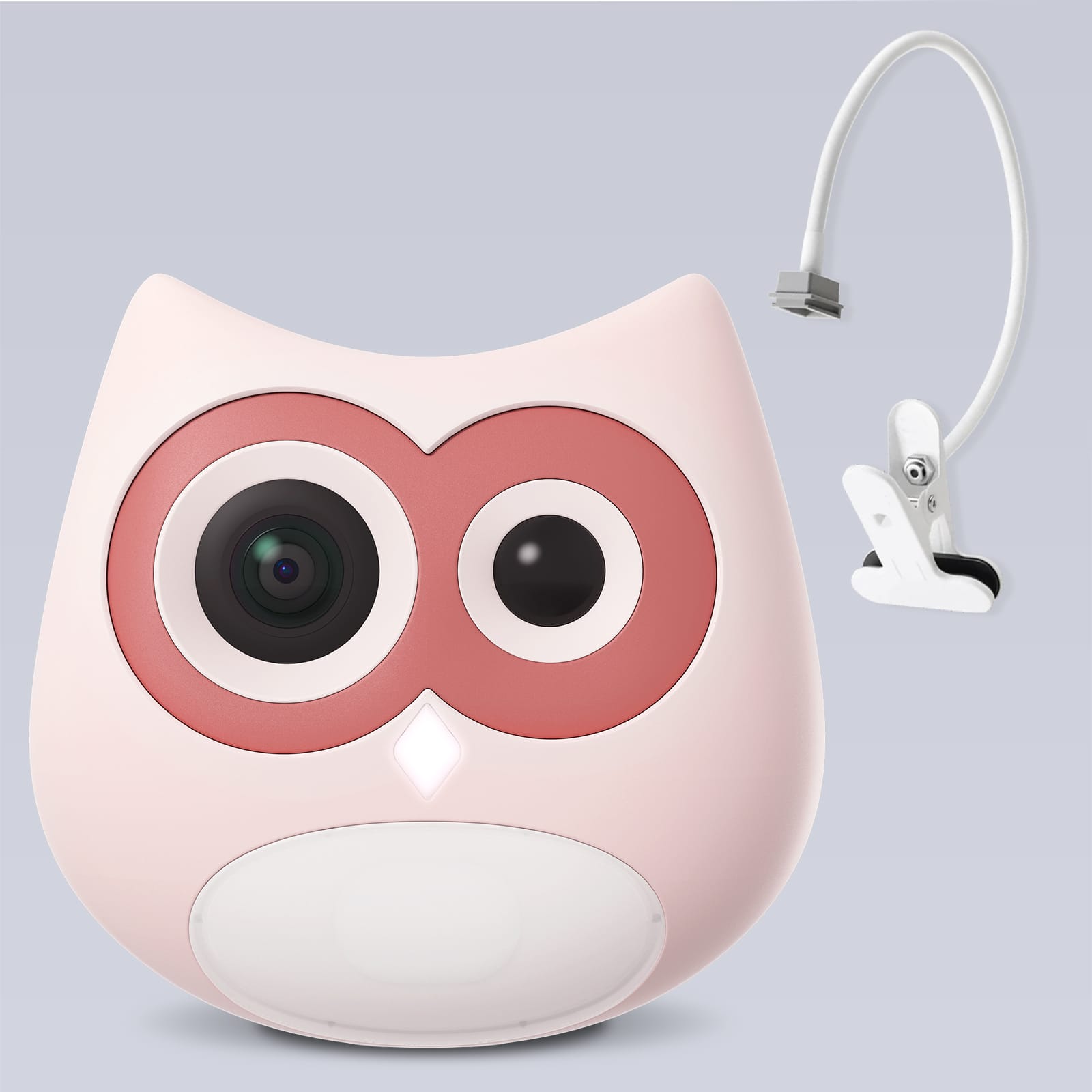 Furrbby Pink Owl Camera with Gooseneck Clip Mount